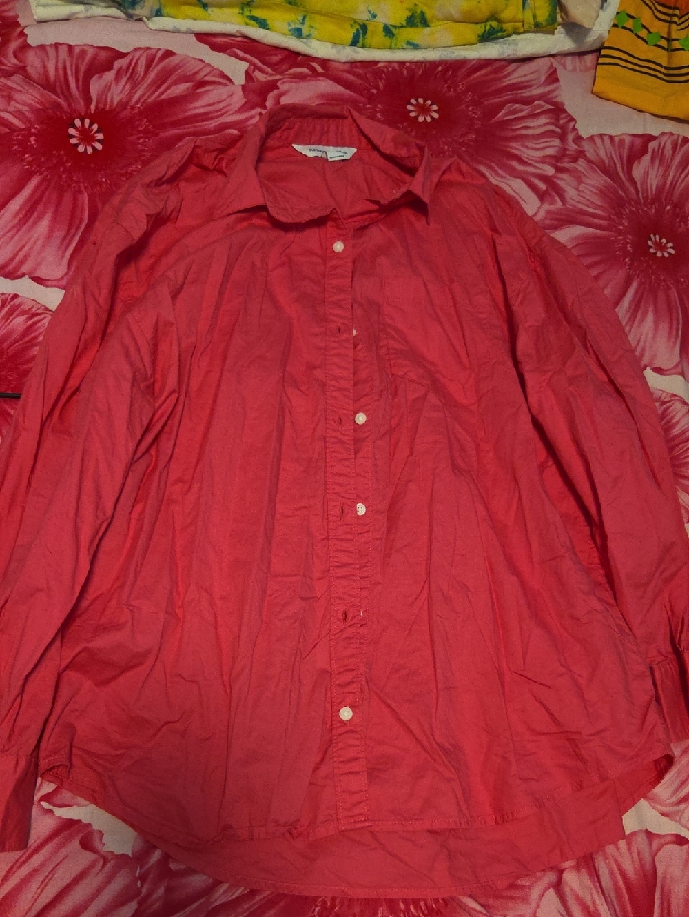 Womans Megenta Or Hot Pink Button-Up Shirt